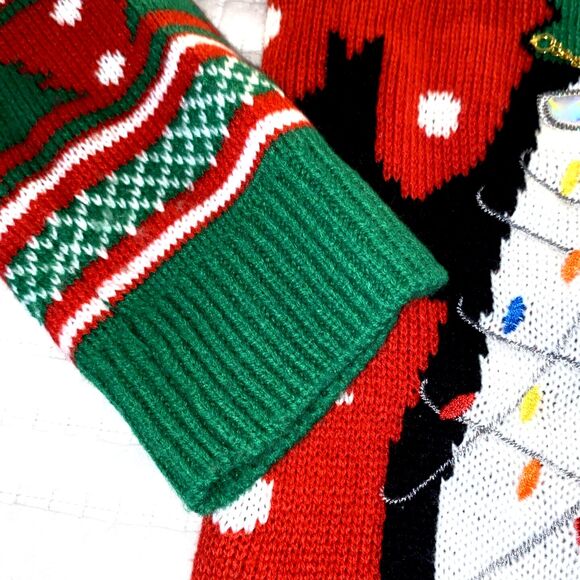 Planet Gold Ugly Christmas Sweater  #FAM Bells Sequins Chain- Size Small - Picture 4 of 8